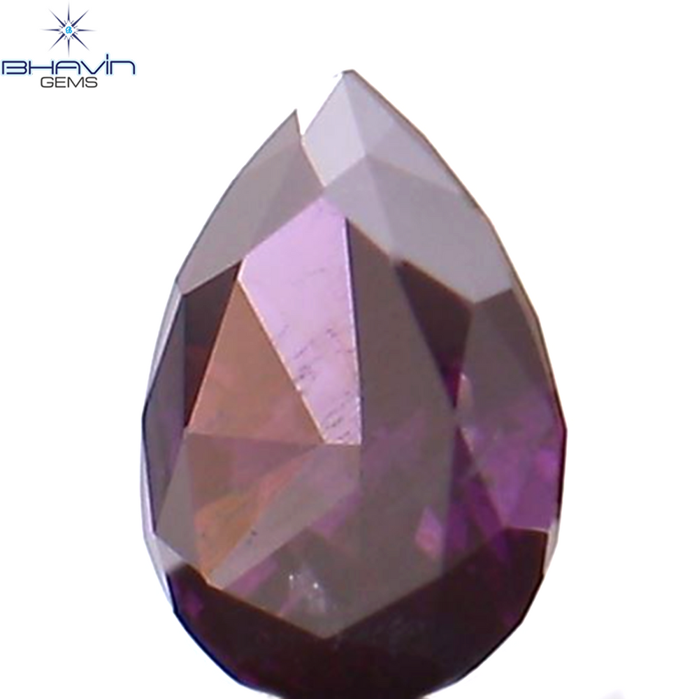 0.09 CT Pear Shape Natural Diamond Enhanced Pink Color SI2 Clarity (3.60 MM)