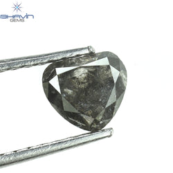 0.54 CT Heart Shape Natural Loose Diamond Salt And Pepper Color I3 Clarity (5.42 MM)