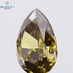 0.21 CT Pear Shape Natural Diamond Green Color VS2 Clarity (4.50 MM)