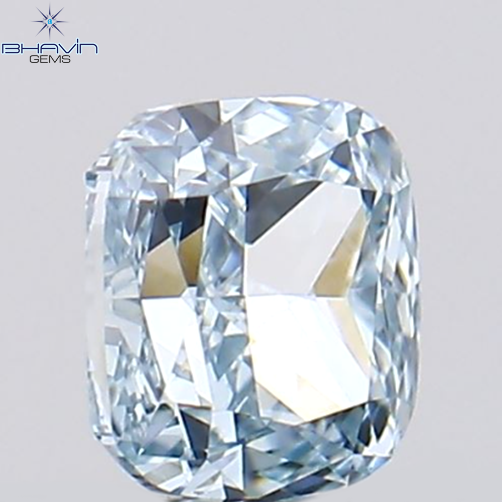 0.23 CT Cushion Shape Natural Diamond Greenish Blue Color VS1 Clarity (3.41 MM)