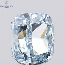 0.23 CT Cushion Shape Natural Diamond Greenish Blue Color VS1 Clarity (3.41 MM)