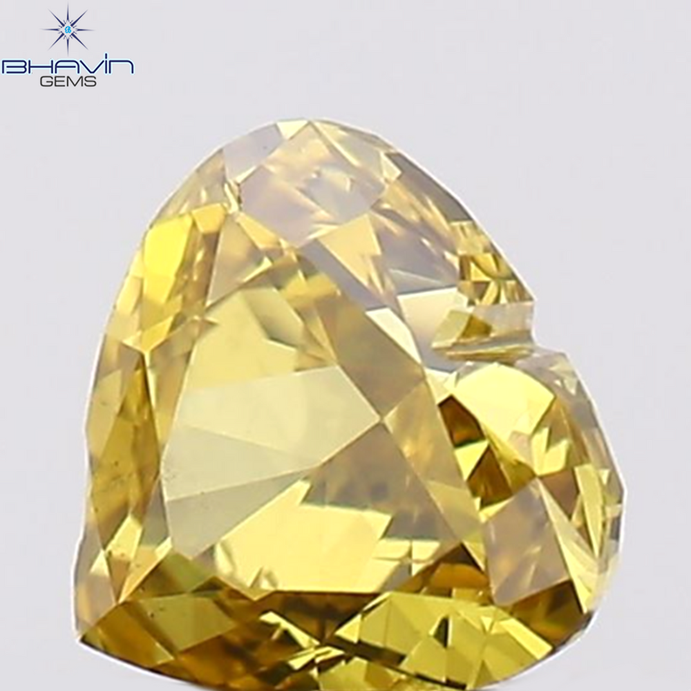 0.26 CT Heart Shape Natural Diamond Orange Color VS2 Clarity (3.68 MM)