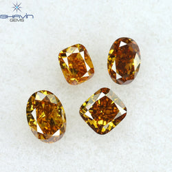 0.48 CT/4 PCS Mix Diamond Natural diamond Orange Diamond VS1 Clarity (3.82 MM)