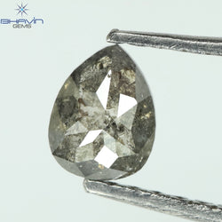 0.39 CT Pear Shape Natural Loose Diamond Salt And Pepper Color I3 Clarity (5.27 MM)
