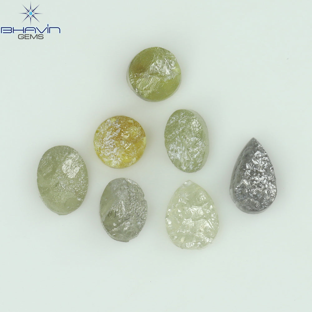 1.05 CT /7 Pcs Uncut Shape Mix Natural Loose Diamond I3 Clarity (3.63 MM)