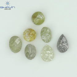 1.05 CT /7 Pcs Uncut Shape Mix Natural Loose Diamond I3 Clarity (3.63 MM)