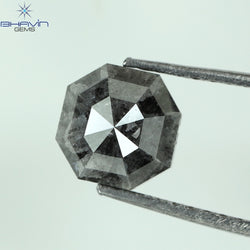 1.50 CT エメラルド シェイプ ナチュラル ルース ダイヤモンド ソルト アンド ペッパー カラー I3 クラリティ (6.38 MM)