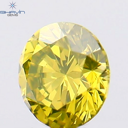 0.12 CT Round Shape Natural Diamond Green Yellow Color VS2 Clarity (3.19 MM)