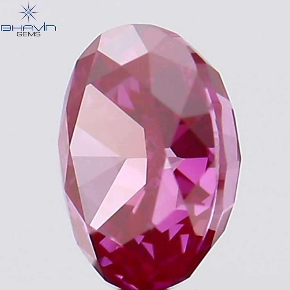 0.28 CT Oval Shape Natural Diamond Enhanced Pink Color VS1 Clarity (4.34 MM)