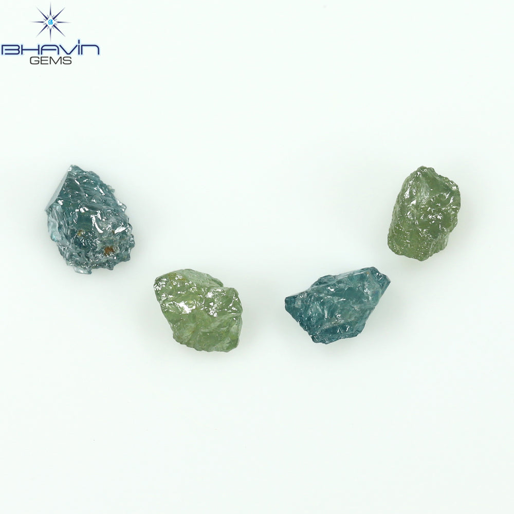 0.68 CT/4 PCS Rough Shape Enhanced Mix Color Natural Diamond I3 Clarity (4.10 MM)