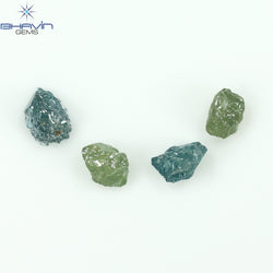 0.68 CT/4 PCS Rough Shape Enhanced Mix Color Natural Diamond I3 Clarity (4.10 MM)