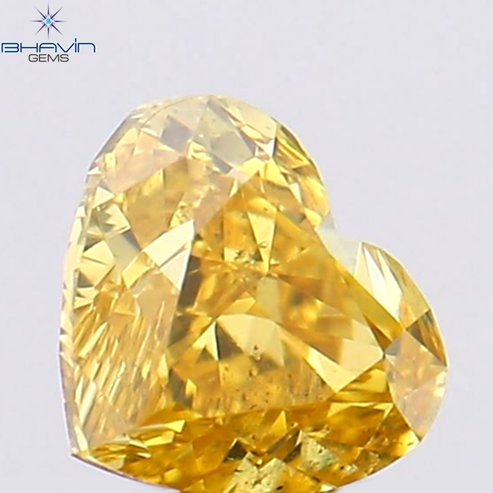 0.22 CT Heart Shape Natural Diamond Yellow Color SI1 Clarity (3.68 MM)