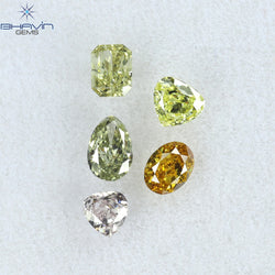0.70 CT/5 Pcs Mix Shape Natural Diamond Mix Color VS2 Clarity (4.10 MM)