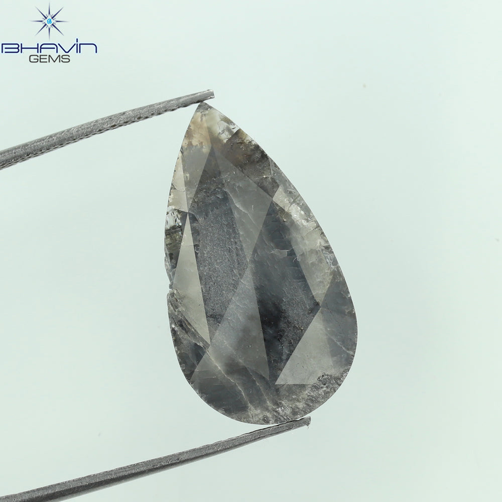 4.68 CT ペア スライス シェイプ ナチュラル ダイヤモンド グレー カラー I3 クラリティ (22.00 MM)