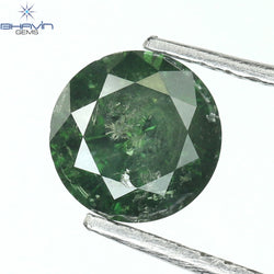 0.76 CT Round Diamond Natural Loose Diamond Green Color I3 Clarity (5.86 MM)