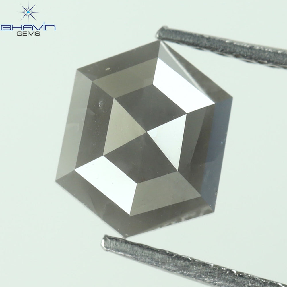 1.22 CT Hexagon Shape Natural Loose Diamond Gray Color I3 Clarity (7.32 MM)