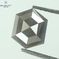 1.22 CT Hexagon Shape Natural Loose Diamond Gray Color I3 Clarity (7.32 MM)