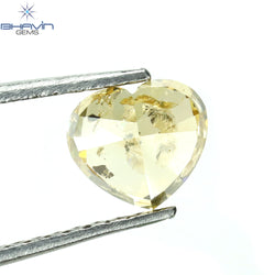 1.00 CT Heart Shape Natural Diamond Orange Yellow Color I2 Clarity (6.22 MM)