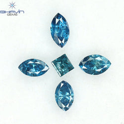 0.48 CT/5 PCS Marquise Diamond Natural Diamond Blue Diamond I2 Clarity (4.44 MM)