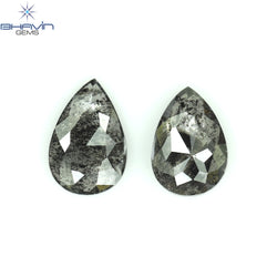 0.57 CT/2 Pcs Pear Shape Natural Loose Diamond Salt And Pepper Color I3 Clarity (5.63 MM)