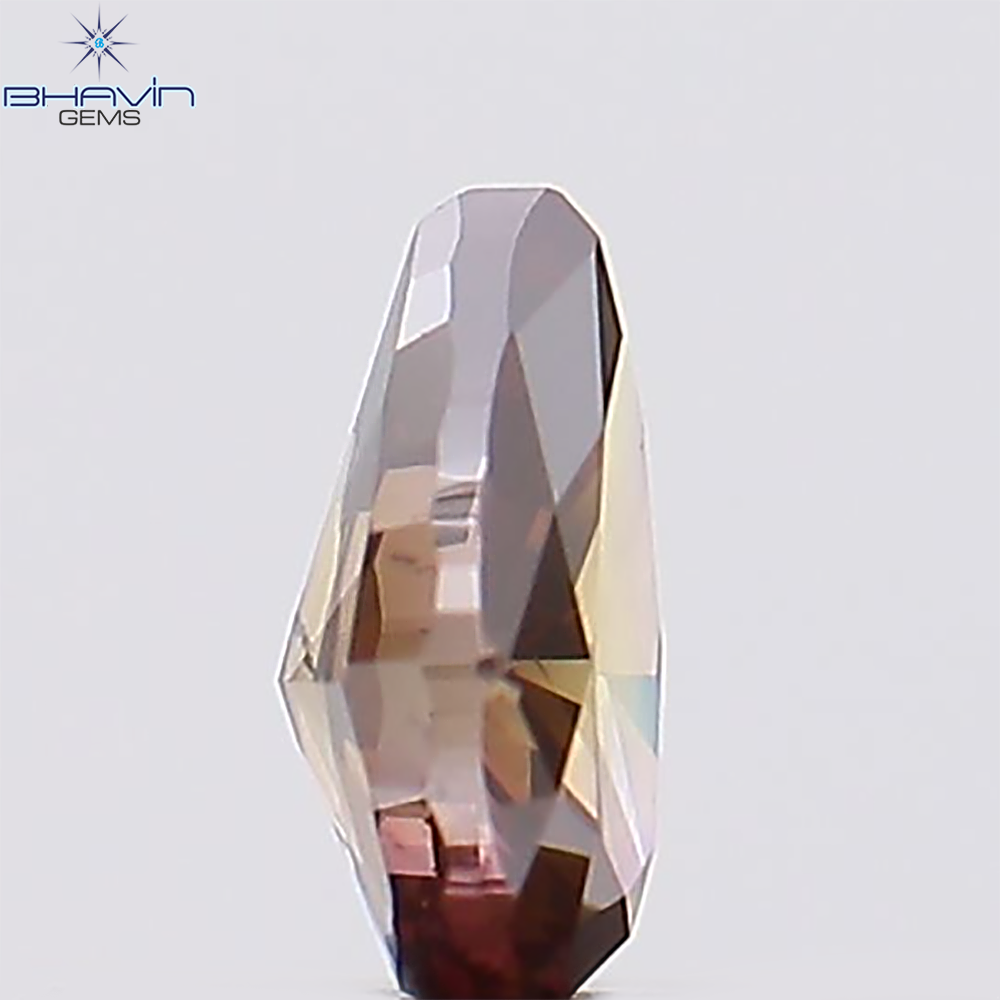 0.20 CT, Pear Diamond, Brown Pink Color, Clarity SI1 (4.33 MM)