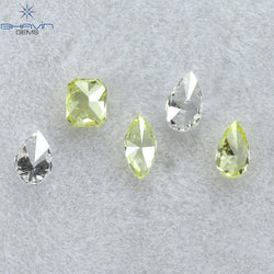 0.40 CT/5 Pcs Mix Shape Natural Diamond Pink-Yellow Color VS-SI Clarity (4.05 MM)