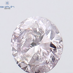 0.11 CT Round Shape Natural Diamond Pink Color I2 Clarity (3.13 MM)