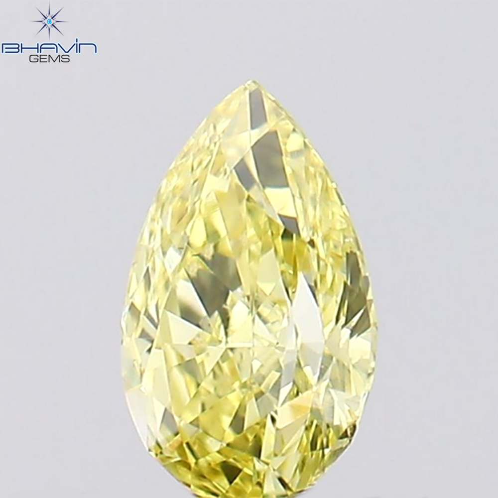 0.29 CT Pear Shape Natural Diamond Yellow Color VS1 Clarity (5.18 MM)
