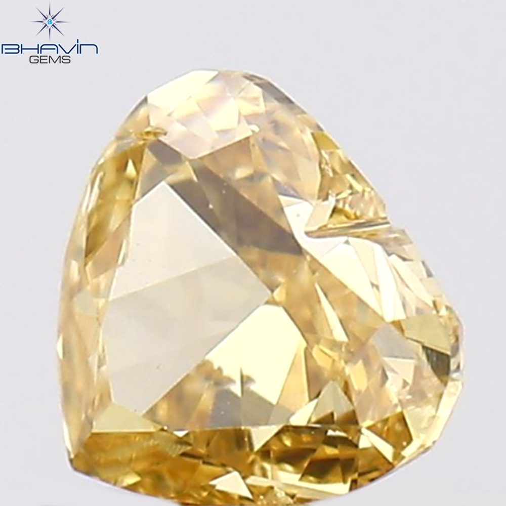 0.18 CT Heart Shape Natural Diamond Orange Color VS2 Clarity (3.65 MM)