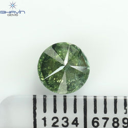 0.57 CT Round Diamond Natural Diamond Green Color I3 Clarity (5.20 MM)