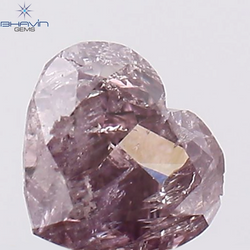 0.23 CT Heart Shape Natural Diamond Pink Color I2 Clarity (4.10 MM)