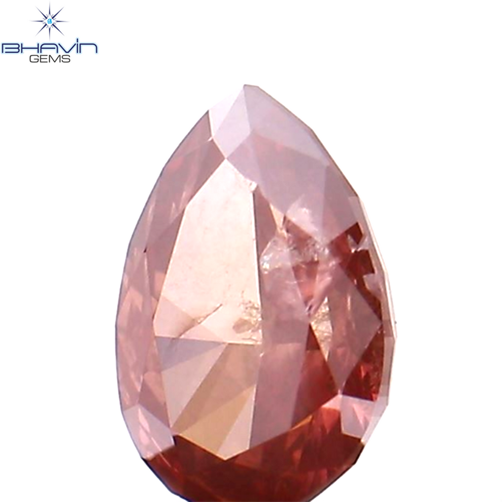 0.26 CT Pear Shape Natural Diamond Pink Color I1 Clarity (4.82 MM)