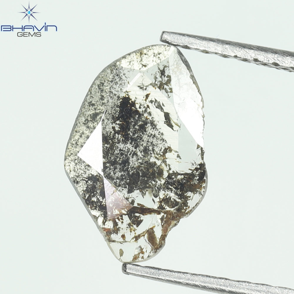0.45 CT Slice Shape Natural Diamond Salt And Pepper Color I3 Clarity (0.45 MM)
