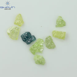 0.72 CT/8 PCS Rough Shape Enhanced Mix Color Natural Diamond I3 Clarity (4.70 MM)