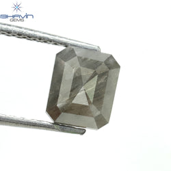1.00 CT アッシャー シェイプ ナチュラル ダイヤモンド ソルト アンド ペッパー カラー I3 クラリティ (5.72 MM)