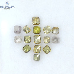 1.93 CT/15 Pcs Cushion Shape Natural Diamond Mix Color SI Clarity (3.30 MM)