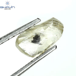 0.79 CT Rough Shape Natural Diamond Brown Color I1 Clarity (6.94 MM)