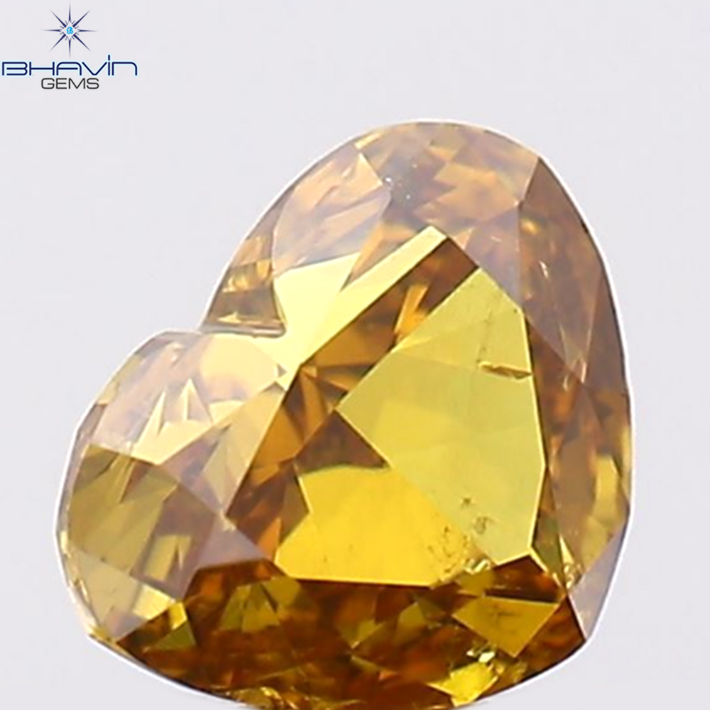 0.26 CT Heart Shape Natural Diamond Orange Color SI1 Clarity (3.50 MM)
