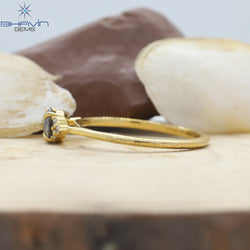 ラウンド ダイヤモンド, 天然ダイヤモンド リング, ソルト アンド ペッパー ダイヤモンド, ゴールド リング, 婚約指輪, 結婚指輪, ダイヤモンド リング