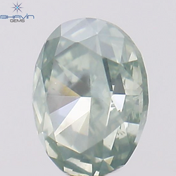 0.14 CT Oval Shape Natural Diamond Greenish Blue Color SI1 Clarity (3.54 MM)