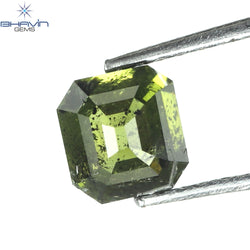 1.03 CT エメラルド シェイプ ナチュラル ダイヤモンド 強化グリーン カラー I2 クラリティ (5.30 MM)