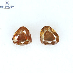 0.41 CT/2 Pcs Heart Shape Natural Loose Diamond Pink Color I1 Clarity (3.84 MM)