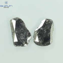 1.60 CT Slice Shape Natural Diamond Salt And Pepper Color I3 Clarity (11.19 MM)