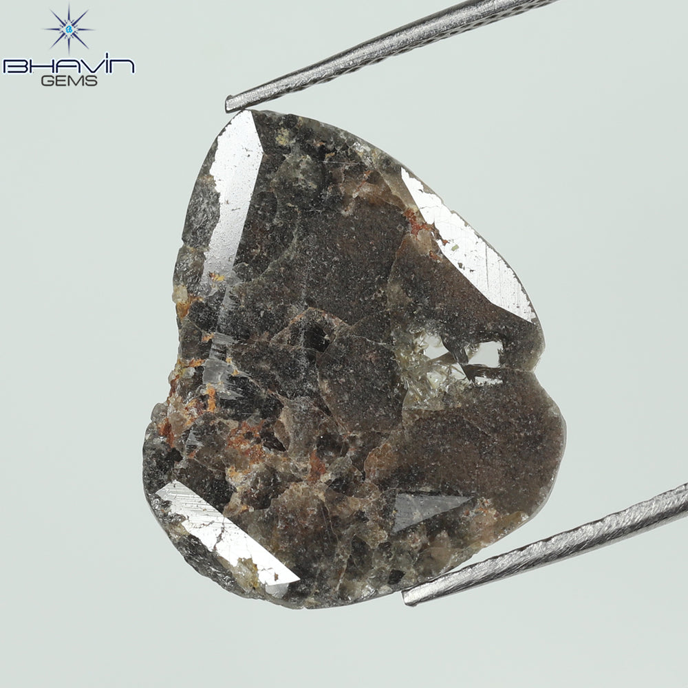 3.16 CT Slice Shape Natural Diamond Salt And Pepper Color I3 Clarity (16.73 MM)