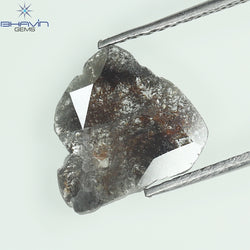 1.05 CT Slice Shape Natural Diamond Salt And Pepper Color I3 Clarity (11.60 MM)