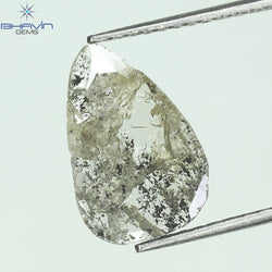 1.07 CT Slice Shape Natural Diamond Salt And Pepper Color I3 Clarity (12.15 MM)
