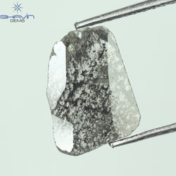 0.96 CT Slice Shape Natural Diamond Salt And Pepper Color I3 Clarity (10.64 MM)