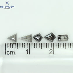 1.04 CT/5 PCS Mix Shape Natural Diamond Salt And Pepper Color I3 Clarity (5.75 MM)