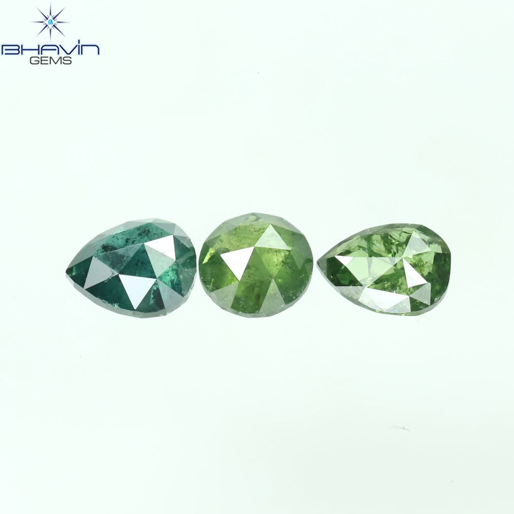 0.66 CT/3 PCS Mix Diamond Natural diamond Green Blue Diamond I3 Clarity (4.24 MM)