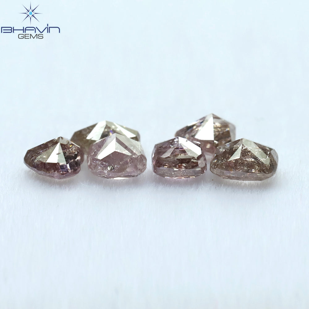 1.50 CT/6 Pcs Mix Shape Natural Diamond Pink Color I3 Clarity (4.05 MM)